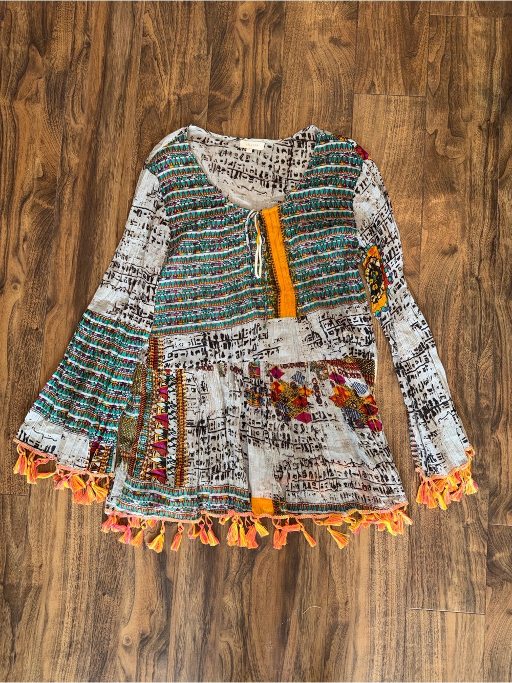 Velzera 100% Cotton Tasseled Tunic